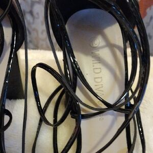 Wild Diva Black Strappy Heels